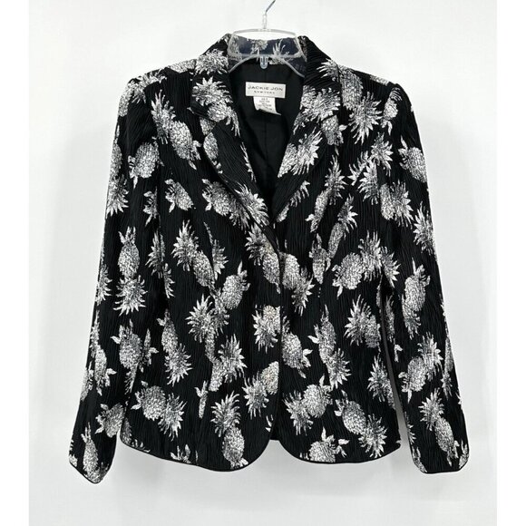 JACKIE JON jacket blazer formal cocktail metallic floral rhinestone buttons10 - Picture 1 of 6